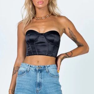 MAYA CORSET TOP BLACK size 2 princess Polly